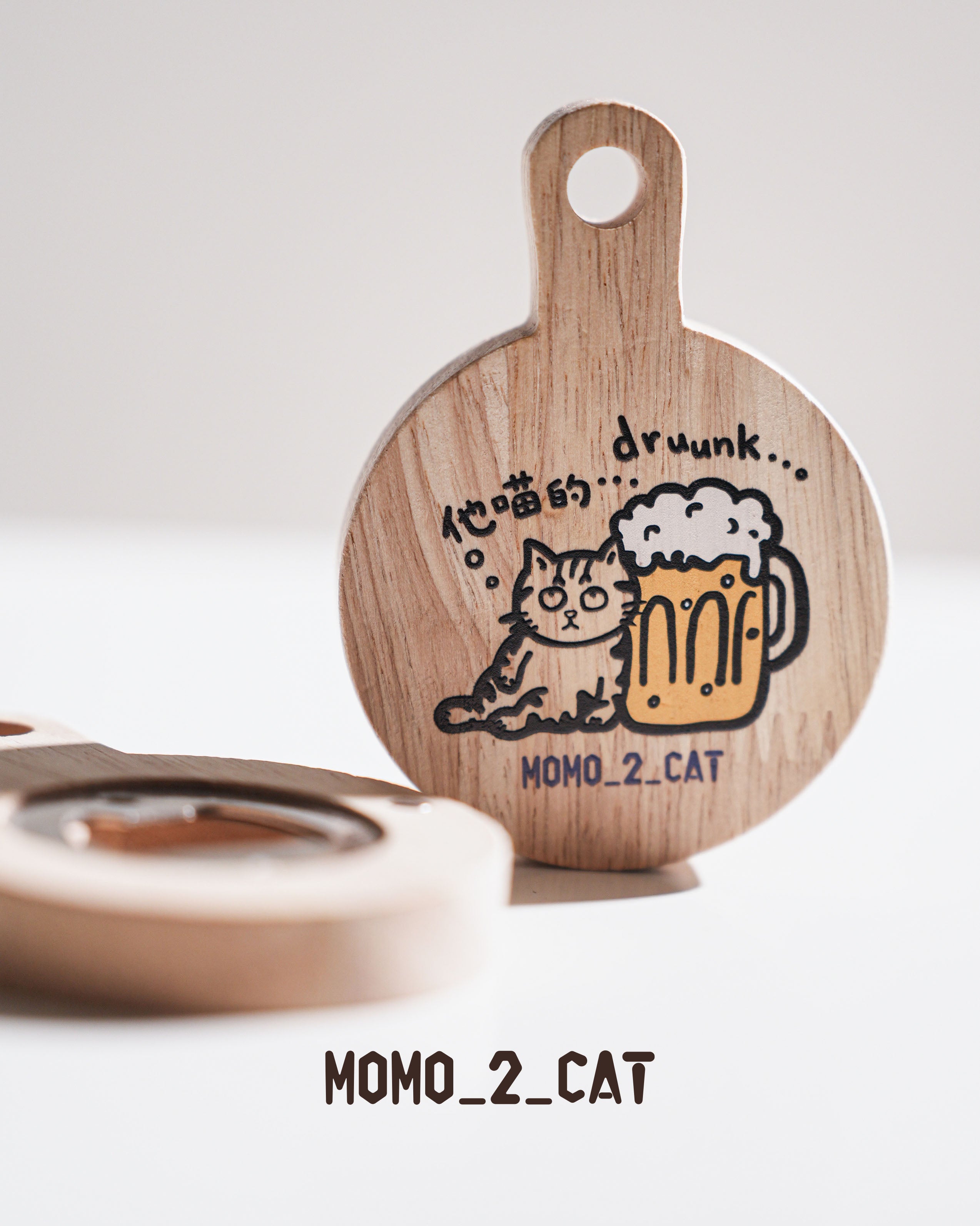 MOMO_2_Cat Wooden Bottle Opener Magnet
