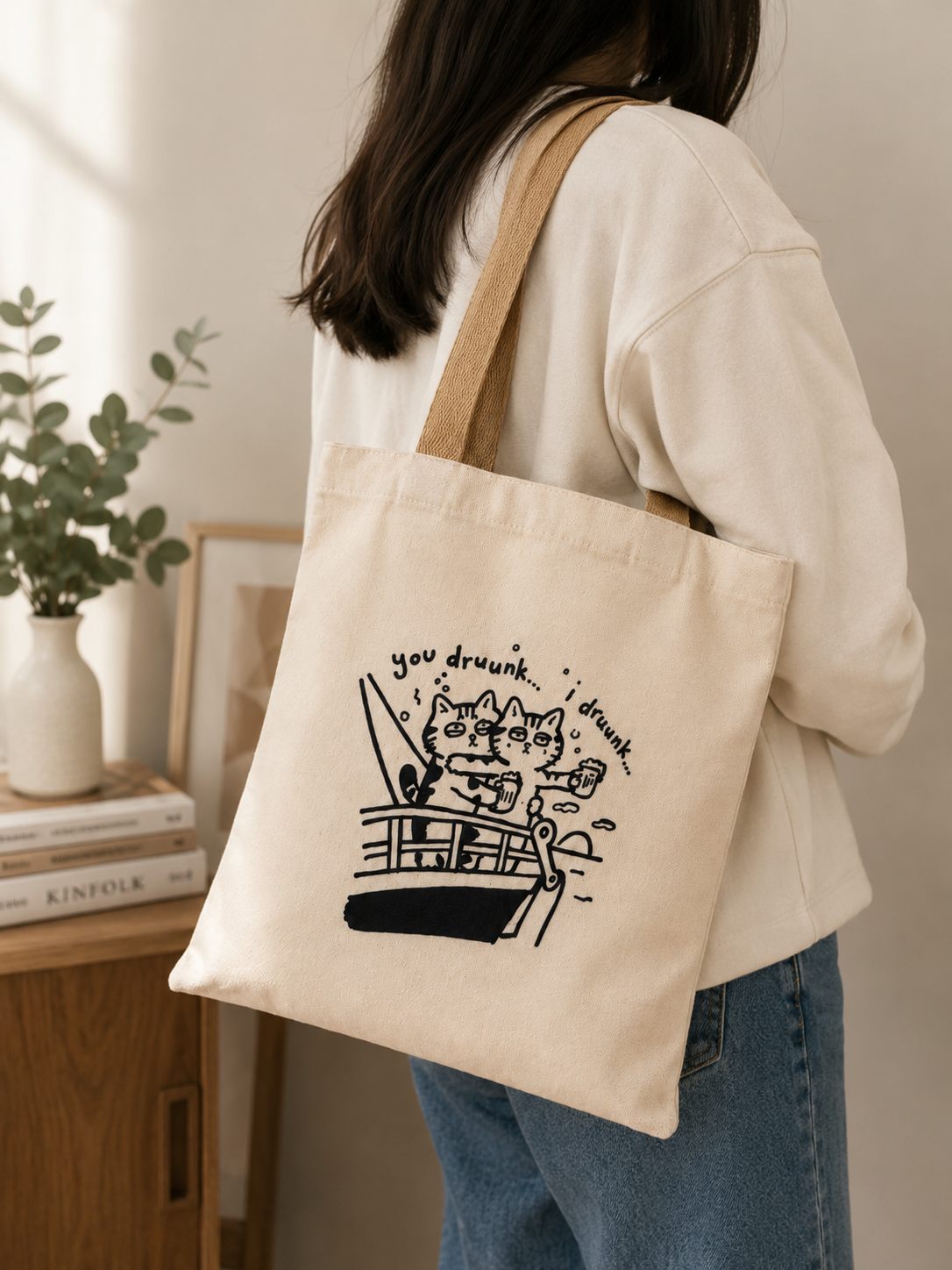 MOMO & Friends “You Druunk, I Druunk” Canvas Tote Bag